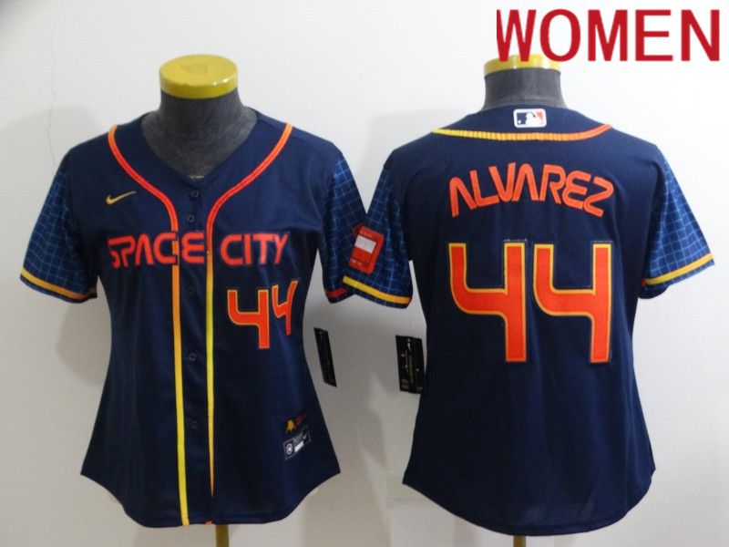 Women Houston Astros #44 Alvarez Blue City Edition Game Nike 2022 MLB Jersey->women mlb jersey->Women Jersey